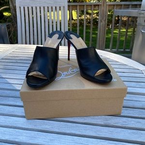 Christian Louboutin black size 39, 90mm slides